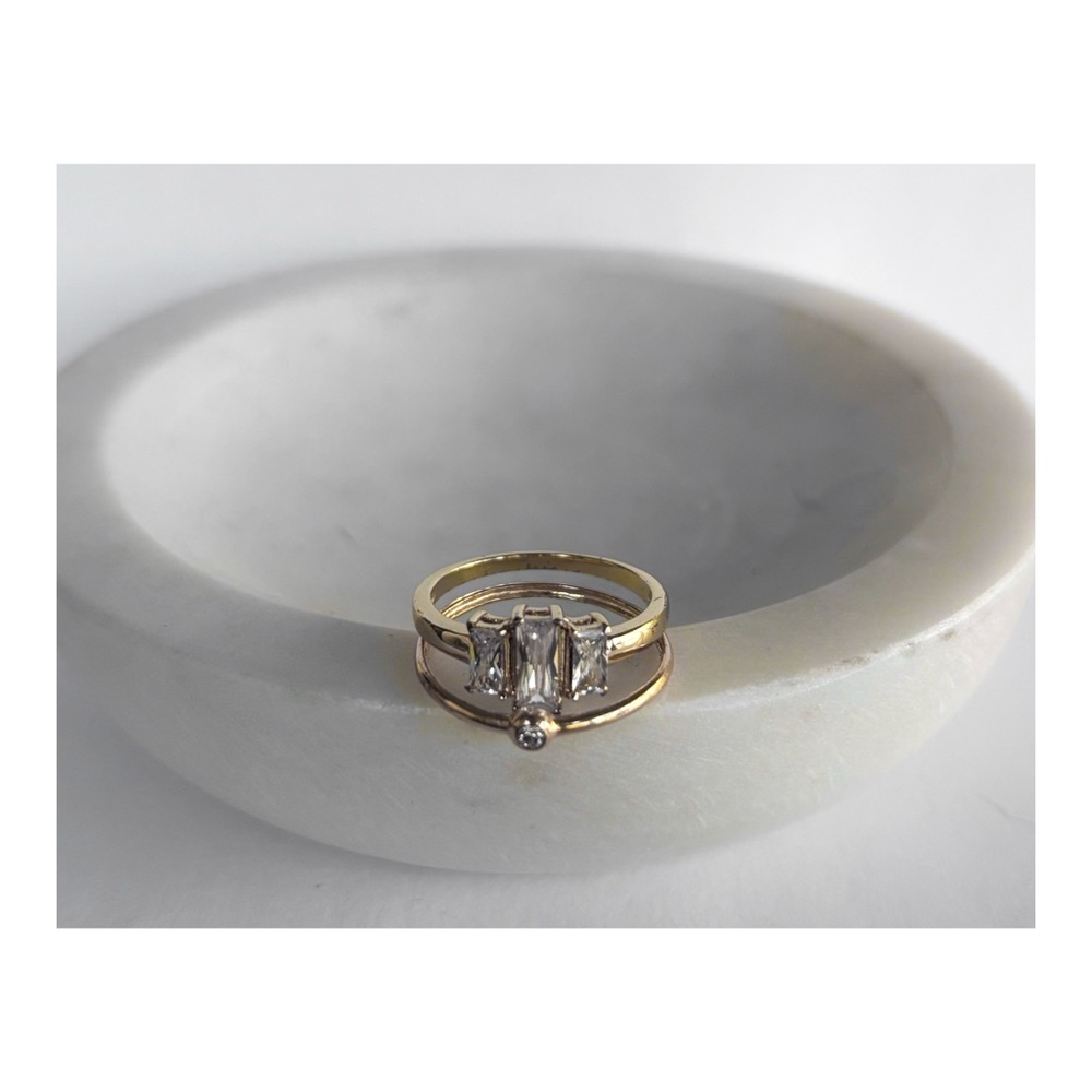 Unknown Brand // Gold Tone Ring Set